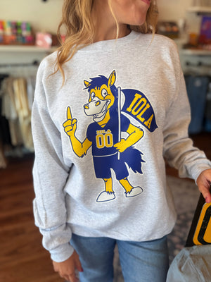 Ash Gray Mustang Mascot Top