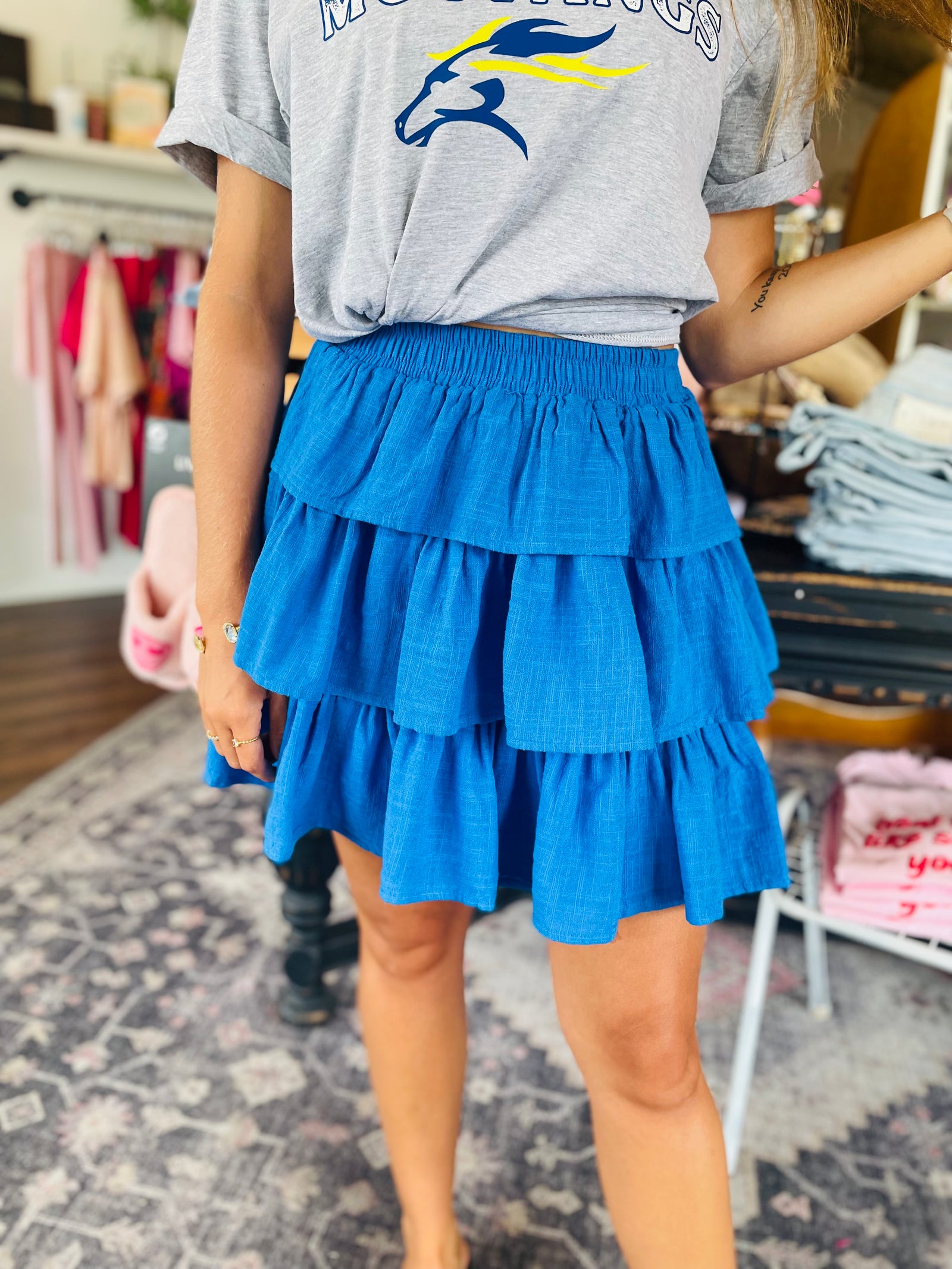 Royal Ruffle Tiered Mini Skirt