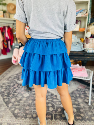 Royal Ruffle Tiered Mini Skirt