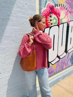 Rose Faux Layered Knit Sweater