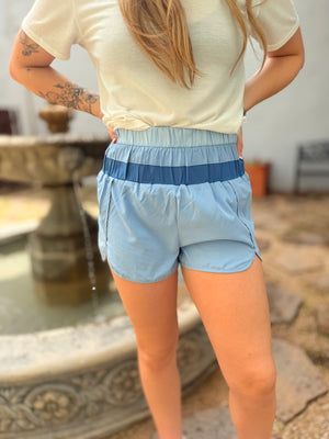 620 Day Deal - Sky Blue Multi Color Active Shorts