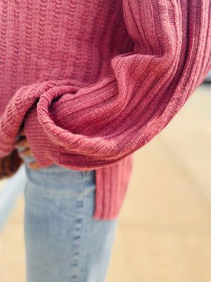 Rose Faux Layered Knit Sweater