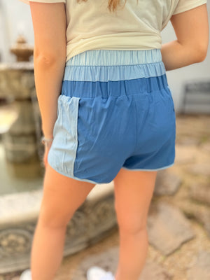 620 Day Deal - Sky Blue Multi Color Active Shorts