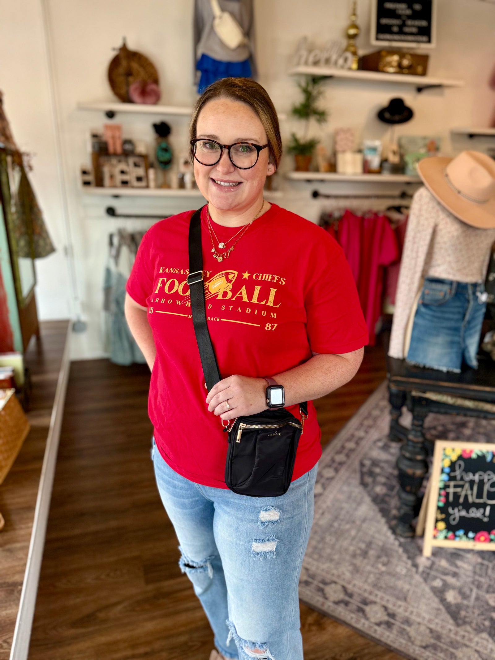 Red KC Football T-shirt