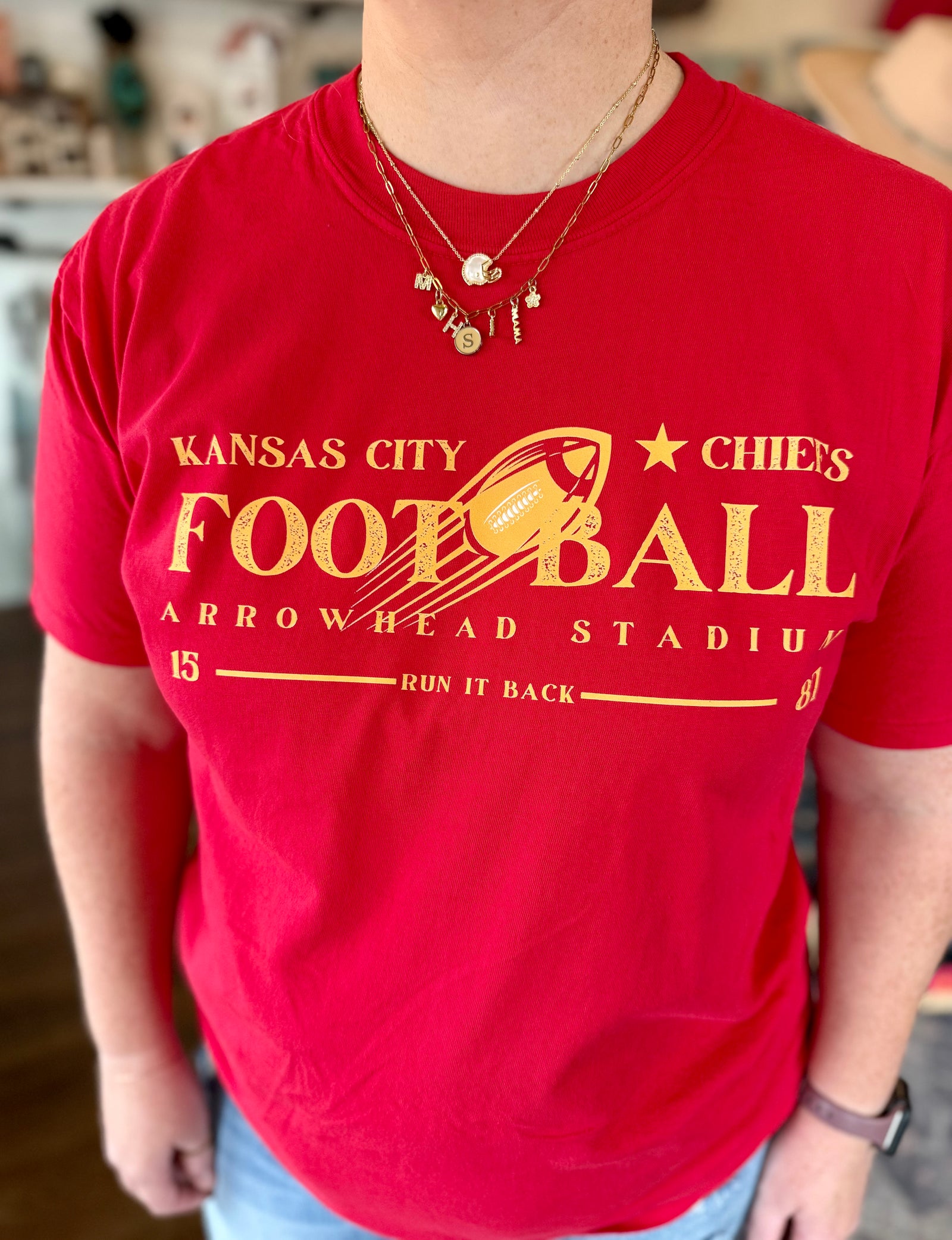 Red KC Football T-shirt