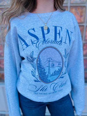 Heather Grey Aspen Ski Club Sweatshirt