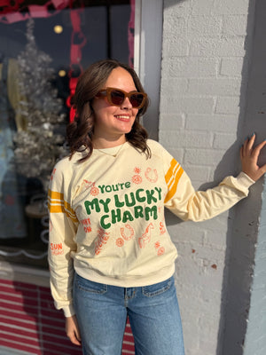 Cream Lucky Charm Printed Sweatshirt