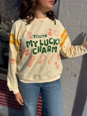 Cream Lucky Charm Printed Sweatshirt