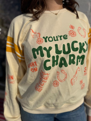 Cream Lucky Charm Printed Sweatshirt