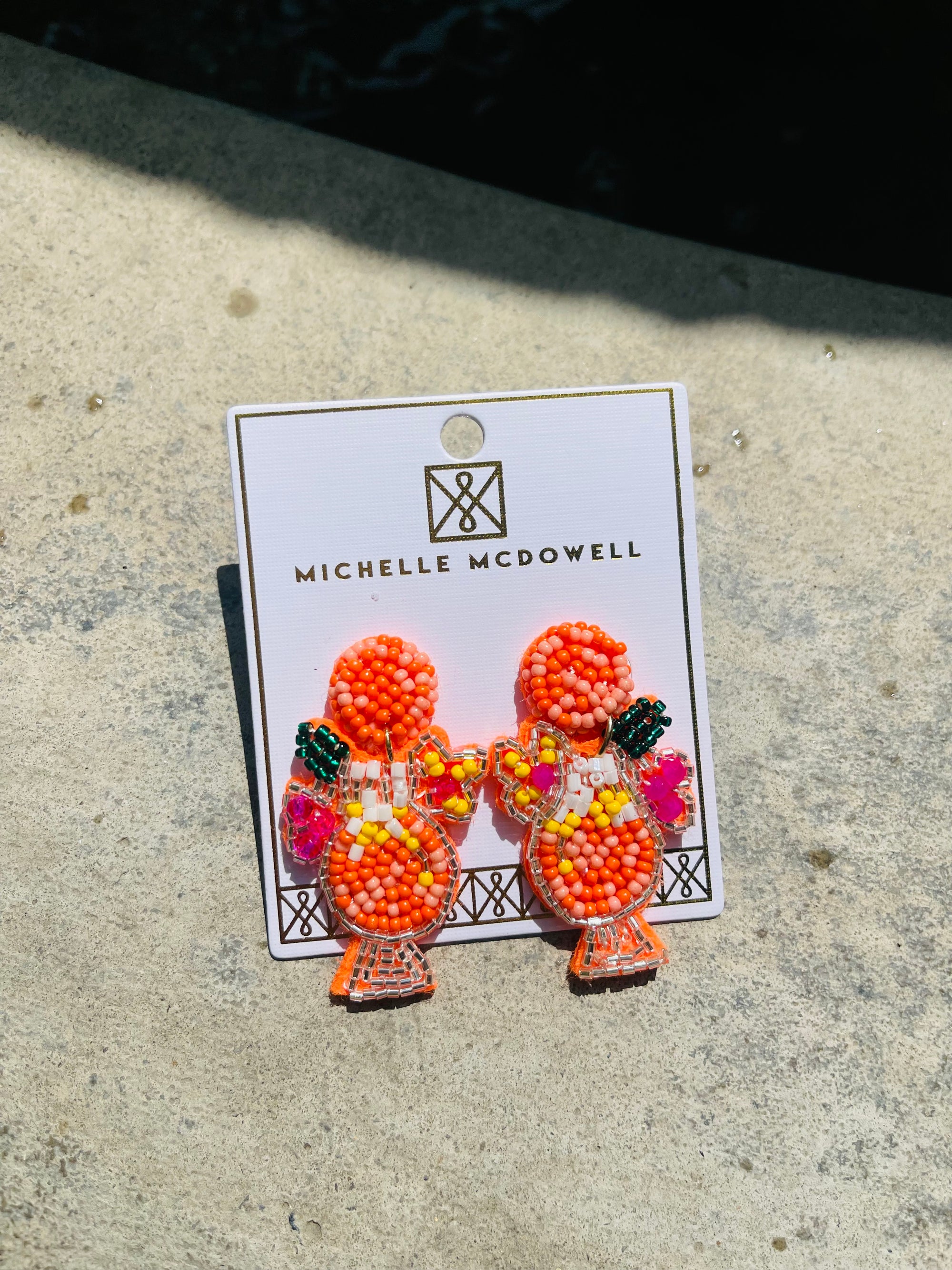 Daiquiri Orange Beaded Earrings