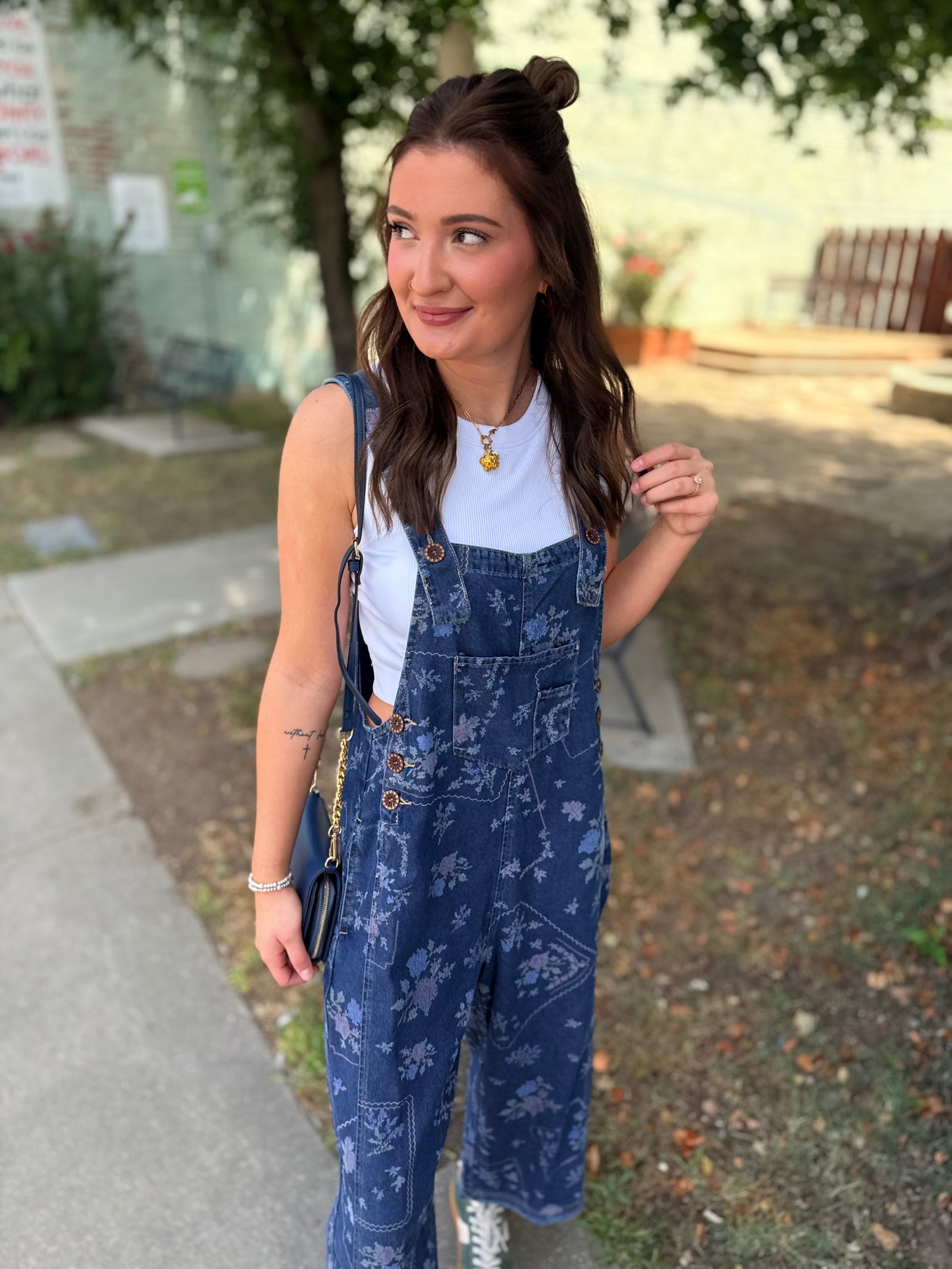 Easel Cross Stitch Print  Washed Twill Overalls