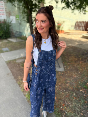 Easel Cross Stitch Print  Washed Twill Overalls
