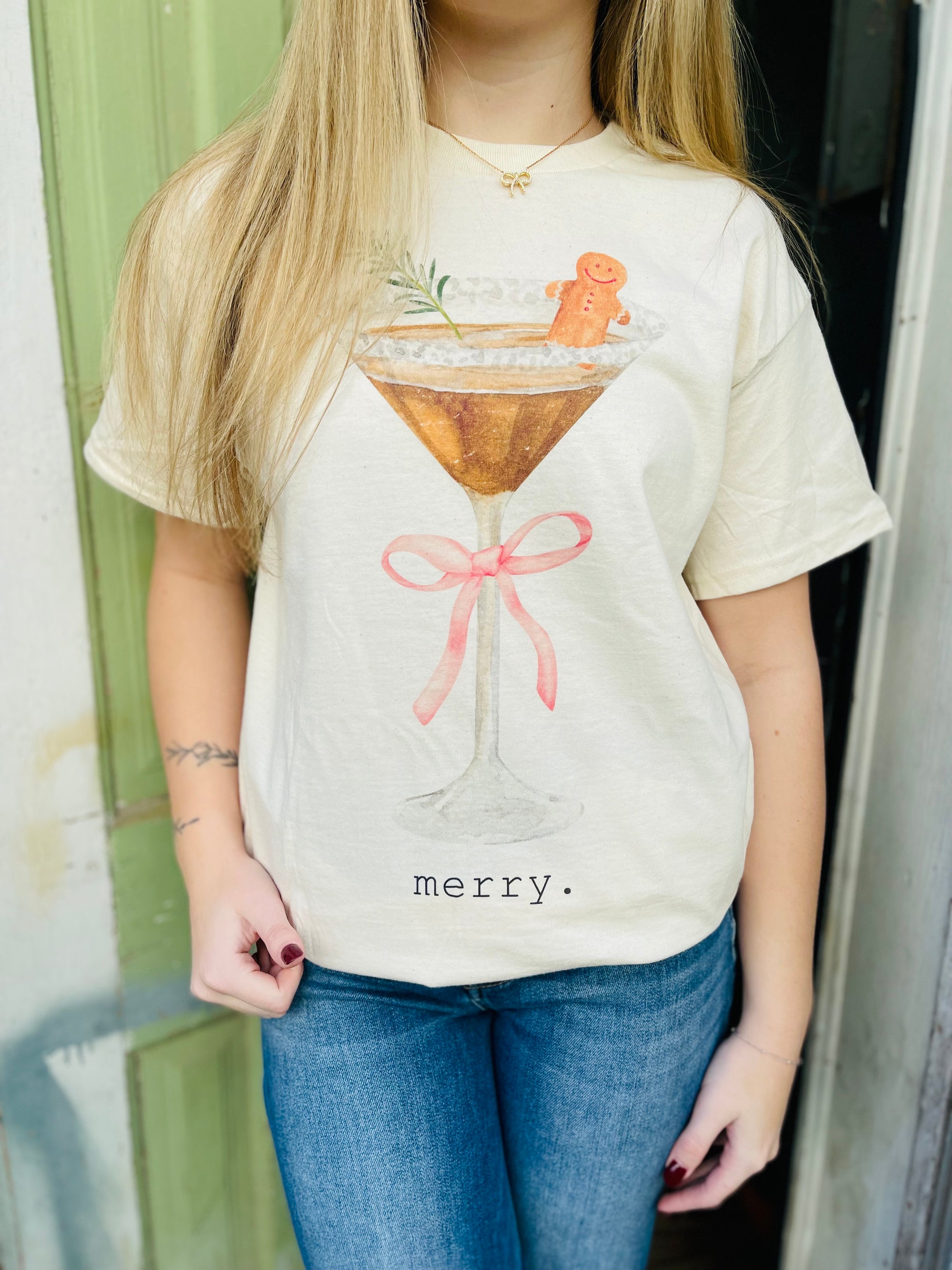 Ivory Gingerbread Martini Oversized T-Shirt