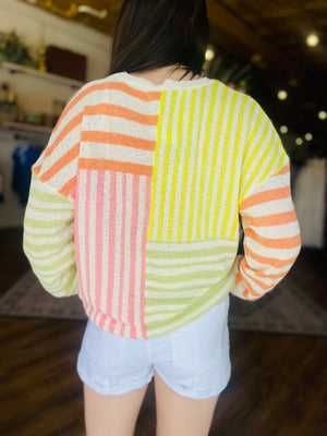 Multi Color Light Weight Stripe Sweater