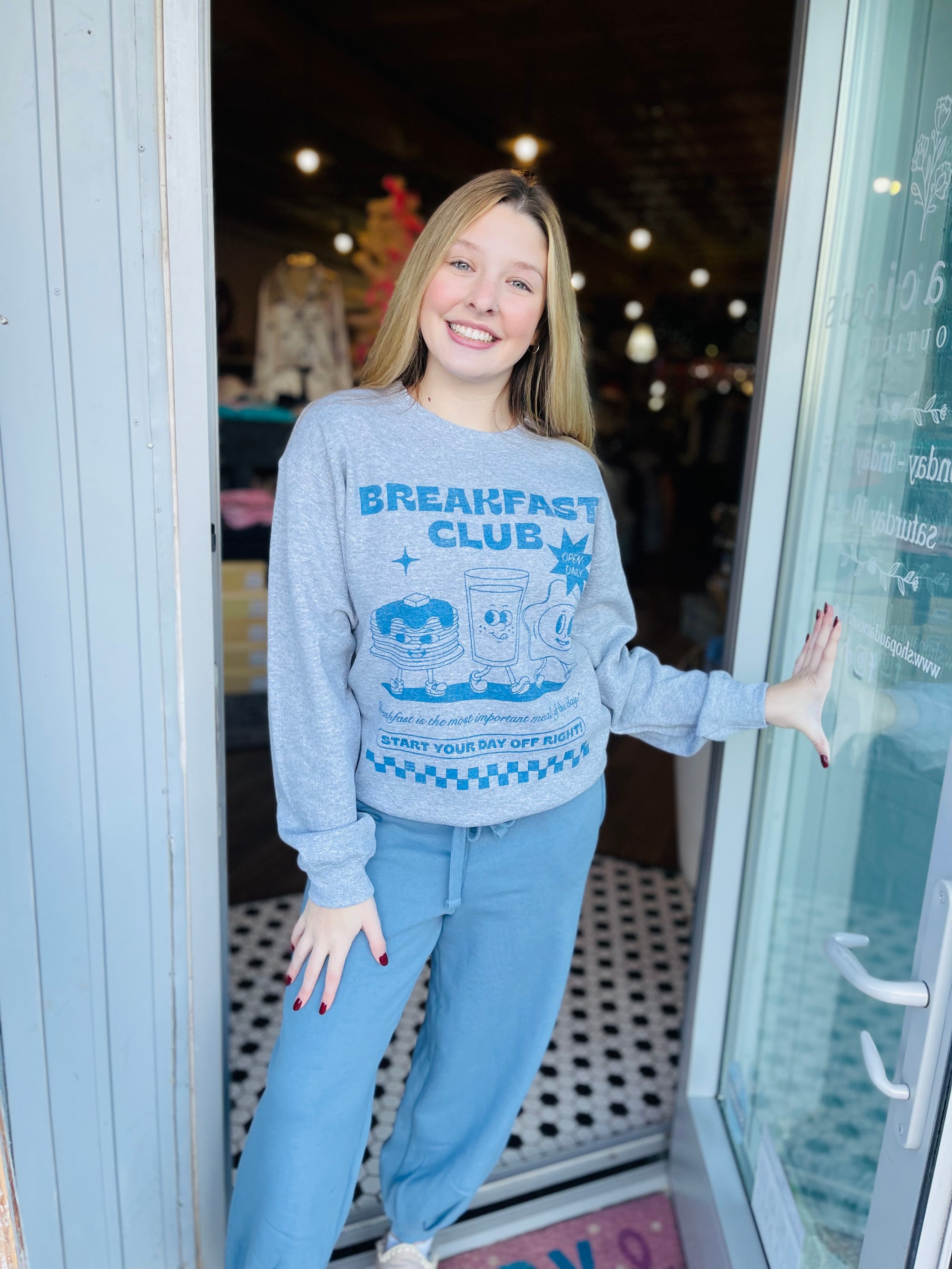 Heather Grey Breakfast Club Crewneck Sweatshirt