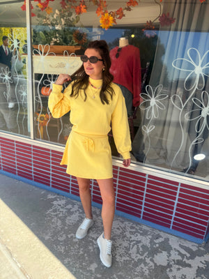 Umgee Lemon Everfleece Waistband Skort