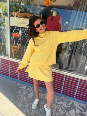 Umgee Lemon Everfleece Mock Neck Sweatshirt