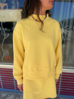 Umgee Lemon Everfleece Mock Neck Sweatshirt