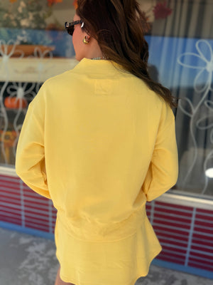 Umgee Lemon Everfleece Mock Neck Sweatshirt