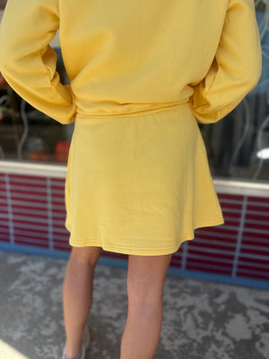 Umgee Lemon Everfleece Waistband Skort