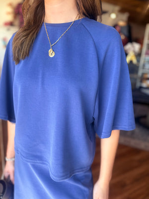 Umgee Midnight Space Knit Raglan Sleeve Top