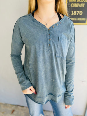 Doorbuster Raw Edge Henley