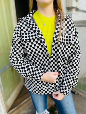 Black Check Pattern Jacket