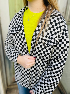 Black Check Pattern Jacket