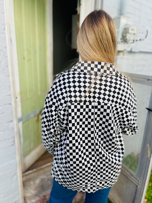 Black Check Pattern Jacket