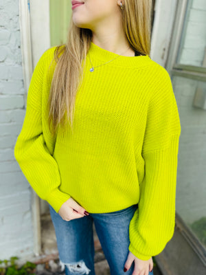 Lime Oversized Knit Sweater