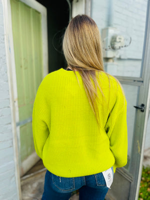 Lime Oversized Knit Sweater