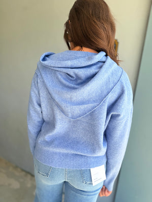 Le Lis Light Blue Crewneck Sweater w/ Triangular Scarf