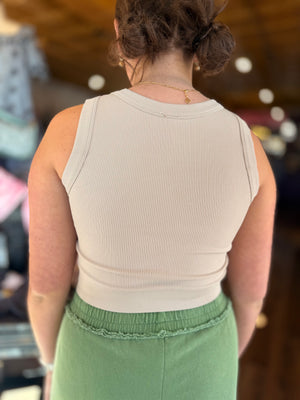 Seamless Ribbed Padded Halter Brami