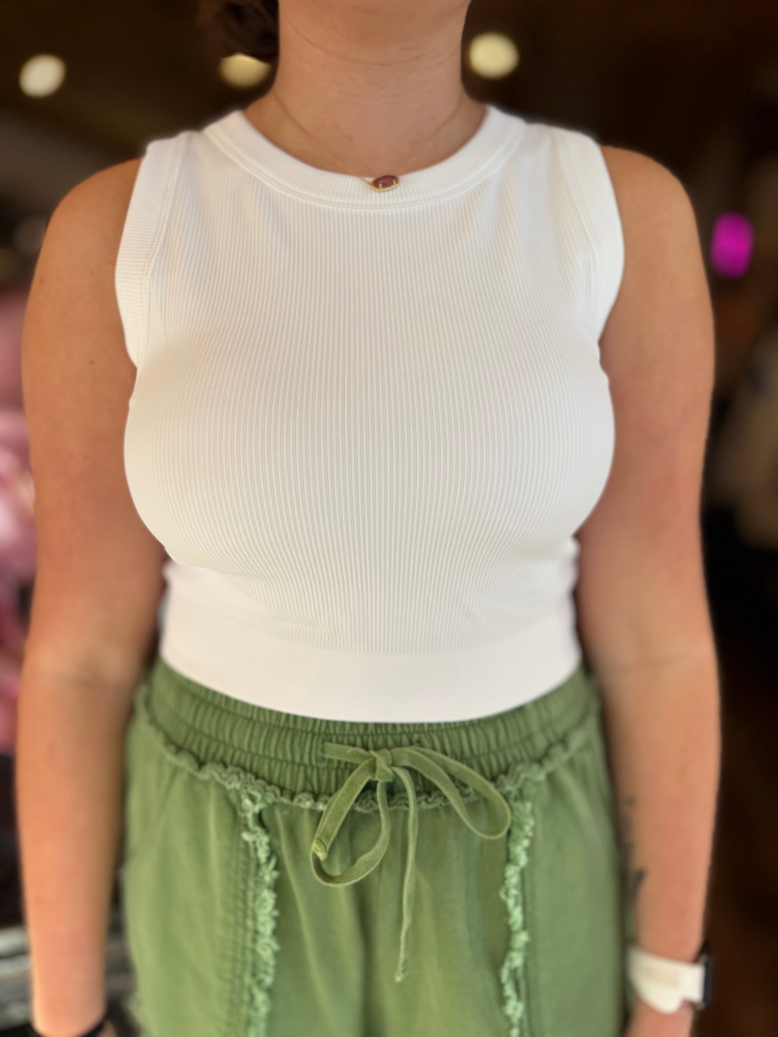 Seamless Ribbed Padded Halter Brami