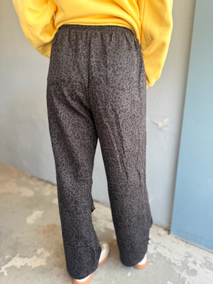 Very J Grey Leopard Parachute Pants