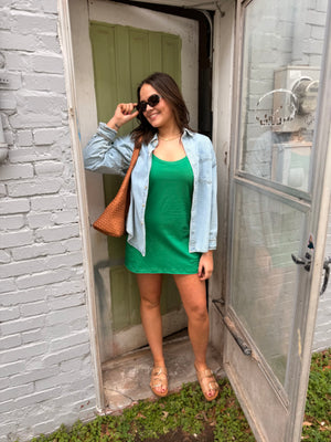 Kelly Green Romper Mini Dress
