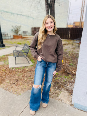 Dark Olive Oversized Fleece Sweatshirt