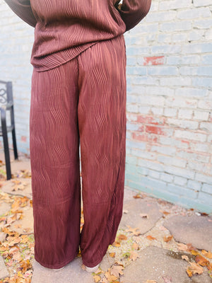 Wavy Textured Chocolate Pants