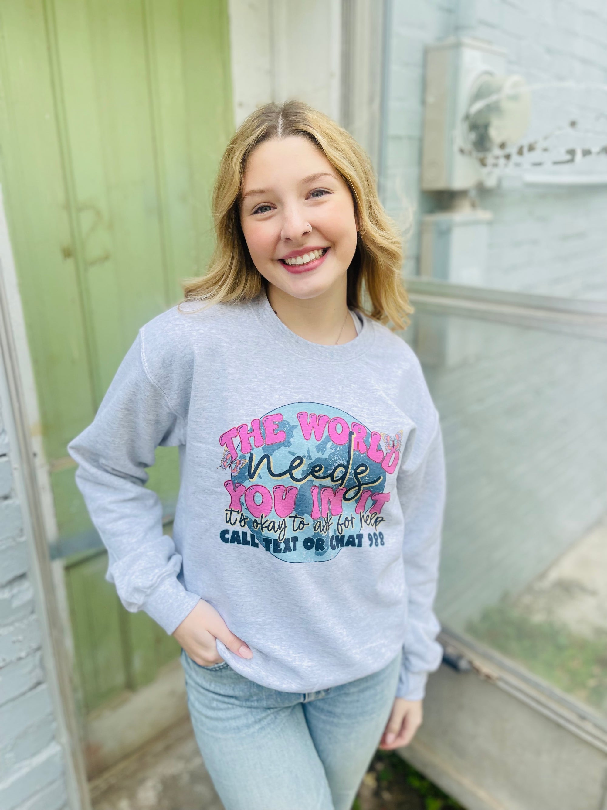 The World Needs You In It Suicide Prevention Graphic Sweatshirt