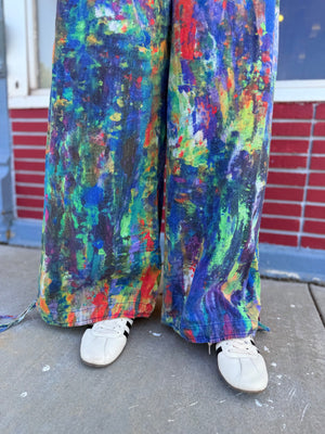 Davi & Dani Multi Color Denim Adjustable Bottom Pants