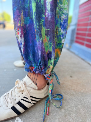 Davi & Dani Multi Color Denim Adjustable Bottom Pants