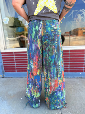 Davi & Dani Multi Color Denim Adjustable Bottom Pants