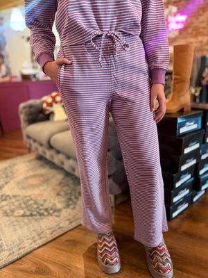 Mono B Mulberry Stripe Lounge Pants