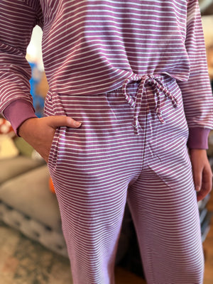 Mono B Mulberry Stripe Lounge Pants