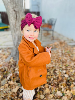 Baby Boy/Girl Lapel Double Breasted Wool Blend Coat