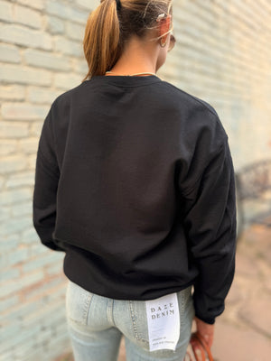 Black BOO Floral Crewneck Sweatshirt