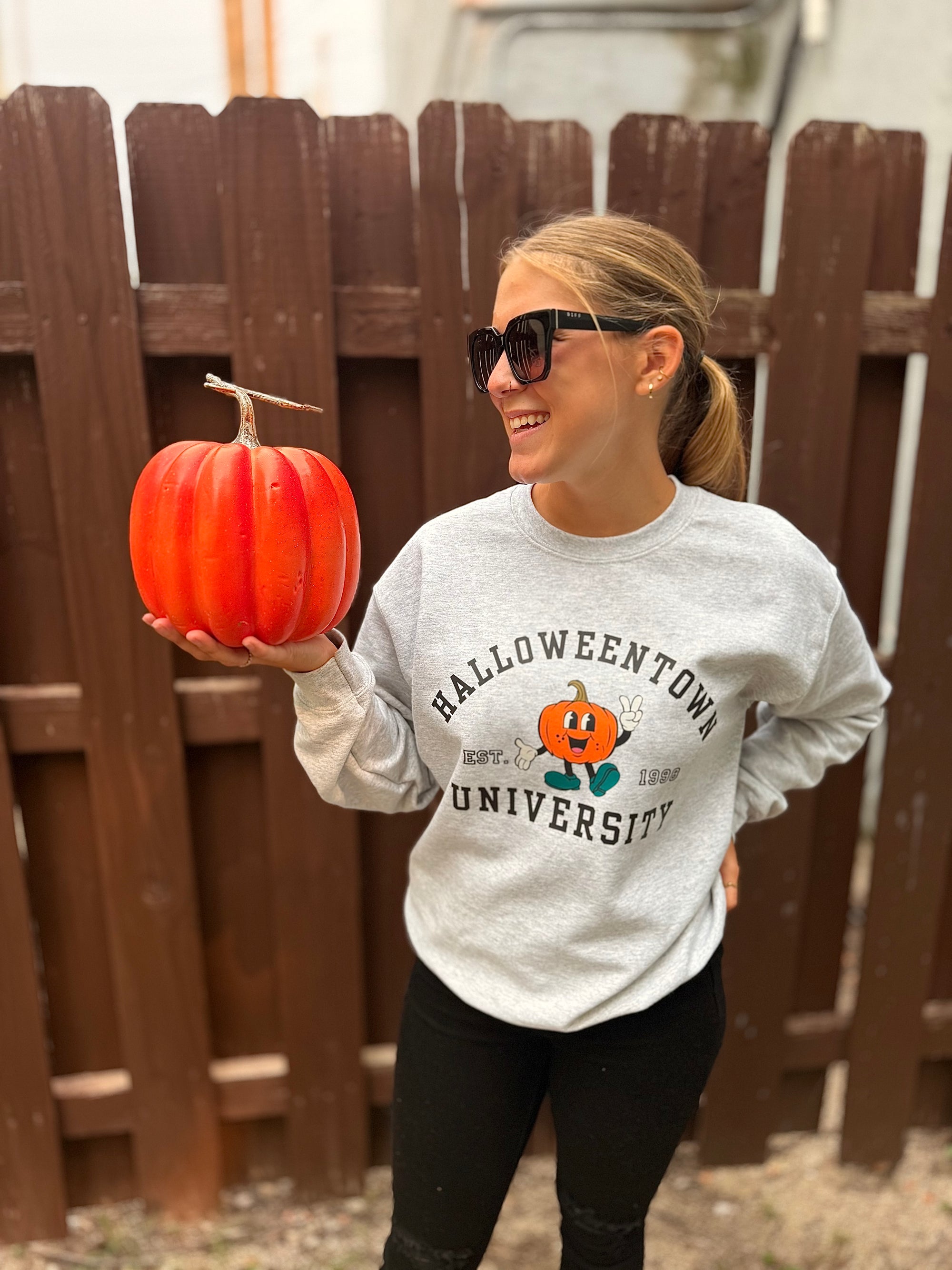 Heather Grey Halloweentown Graphic Crew Sweatshirt