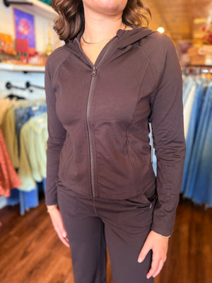 Mono B Coffee Bean Venice Zip Up Hooded Jacket