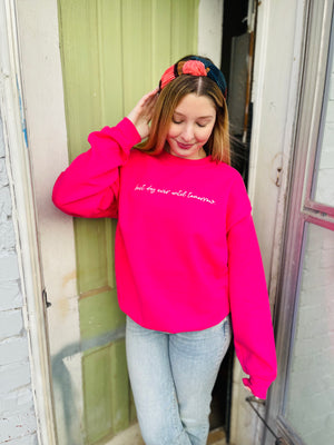 Pink Best Day Ever Graphic Sweatshirt