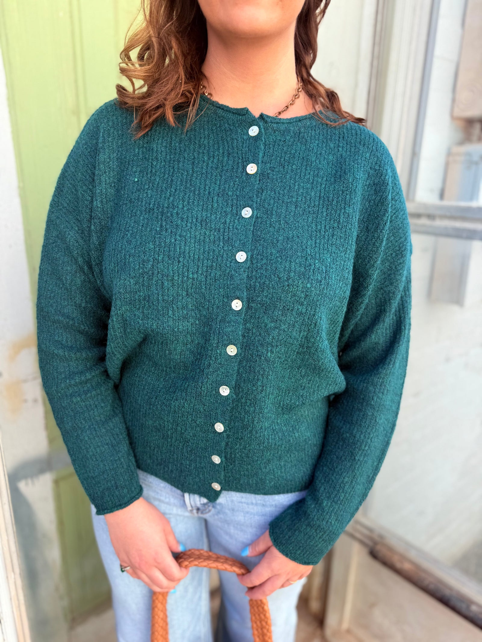 Staccato Hunter Green Button Down Cardigan